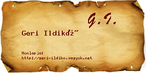 Geri Ildikó névjegykártya